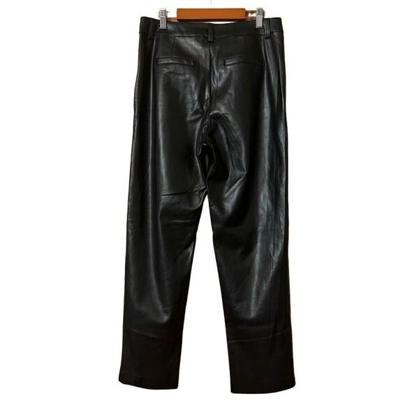 Elie Tahari Black Faux Leather Tapered Leg Pants size 8 - Picture 2 of 10
